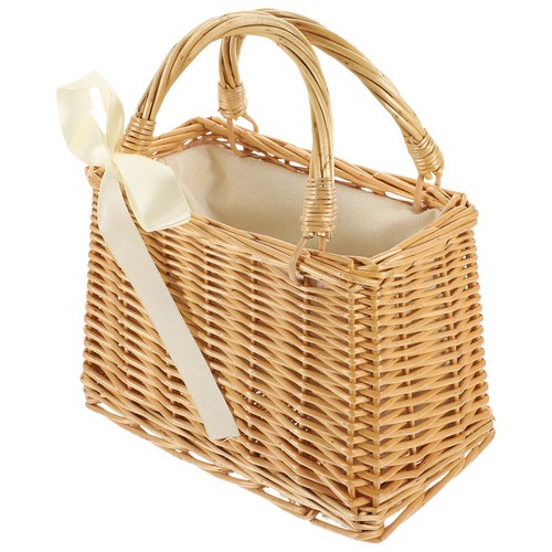 Wicker Hand Basket Miss Rattan Purses for Women Wedding Harvesting - Picture 7 of 12