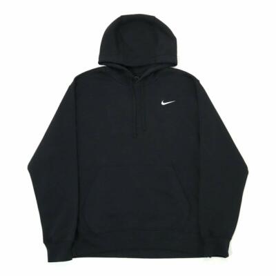 MEN'S NIKE TEAM CLUB PULLOVER FLEECE HOODIE BLACK 2XL