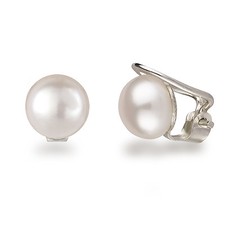 925 Silber Ohrclips mit großen Süßwasser-Perlen Perlenohrringe Clip Verschluss