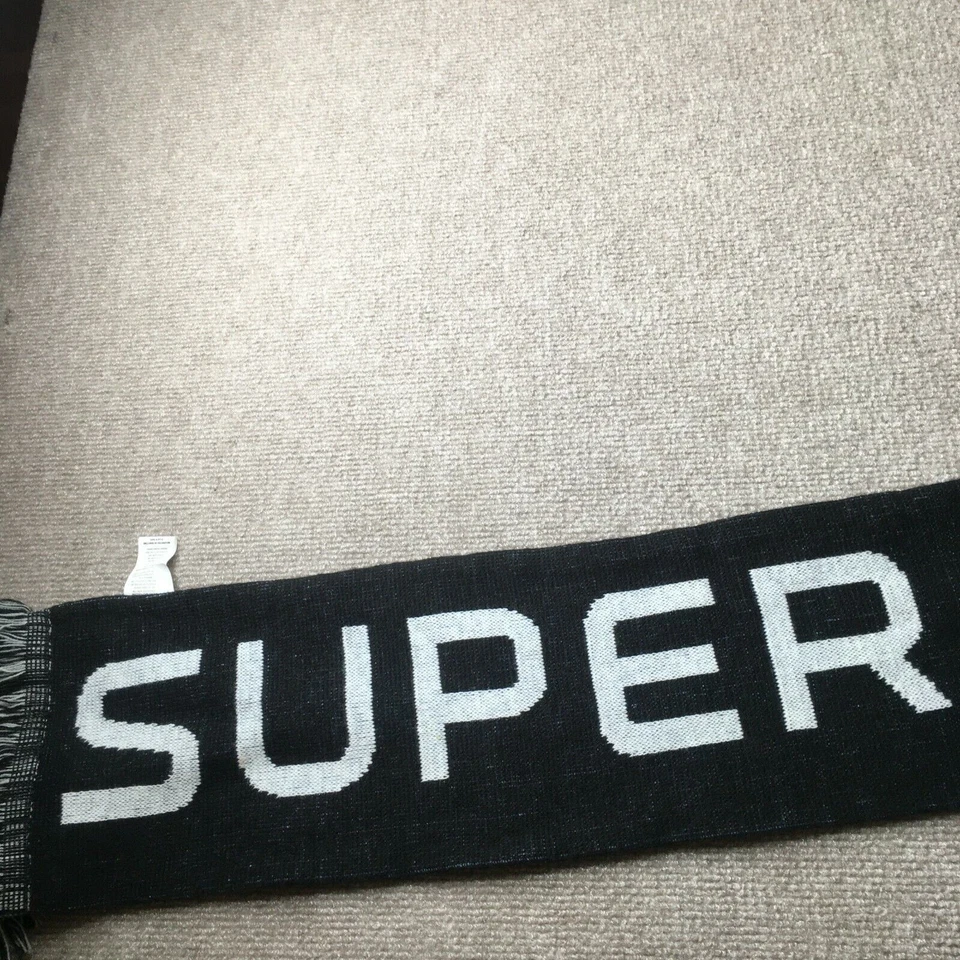 NFL Super Bowl XLVIII Bufanda Hombres Mujeres 62'X7' Negro Azul Flecos 2014 Fútbol Foto 2 de 4