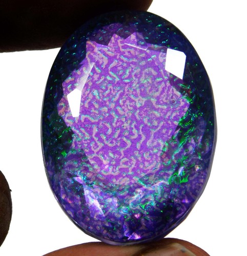93.75 Ct Natural Monarch Fire Opal Doublet Oval Cut Loose Gemstone Certified - Picture 7 of 8