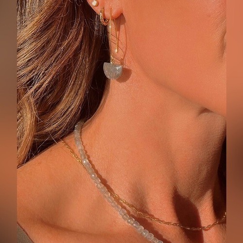 Labradorite Beaded Necklace w/ Gold Toggle Clasp + Removable Pearl BEAUTIFUL - Picture 9 of 15