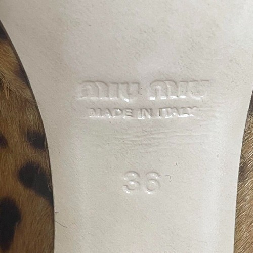 Miu Miu Women's Round Toe Mary Jane Pumps Leopard Size 36 Used From Japan - Picture 8 of 8