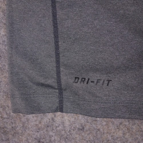 Nike Pro Combat Shirt Large Fitted Gray Short Sleeve Active Casual Mens - Picture 4 of 9