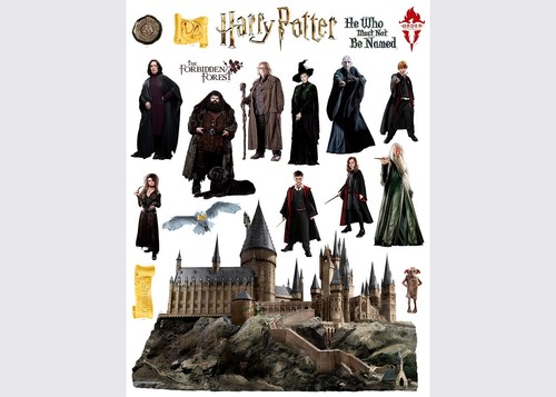 Harry Potter Wand Sticker Set 65 x 85cm Groß Aufkleber Blatt Kinder Schlafzimmer