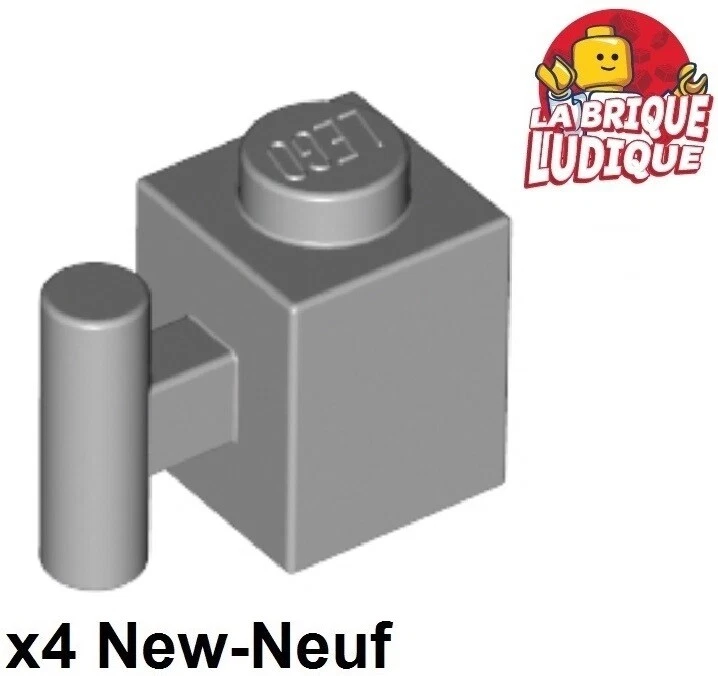 Lego 4x Brique Brick modified 1x1 handle poignée gris/light bluish gray 2921 NEW
