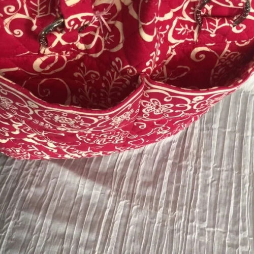 VERA BRADLEY Perfect Pocket Tote Twirly Birds pink white tall book bag laptop - Picture 9 of 16