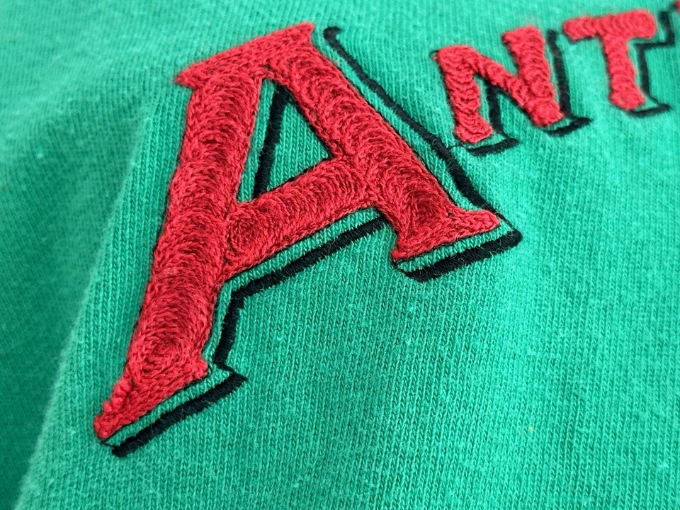 Camiseta de Colección Benetton Anthology Denim Puntada de Cadena Logo - Manga Larga - Verde - Rojo - Foto 3 de 4