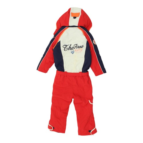 Diadora Kids Orange White Hooded Ski Suit | Vintage Winter Sportswear Snowsuit - Picture 2 of 3