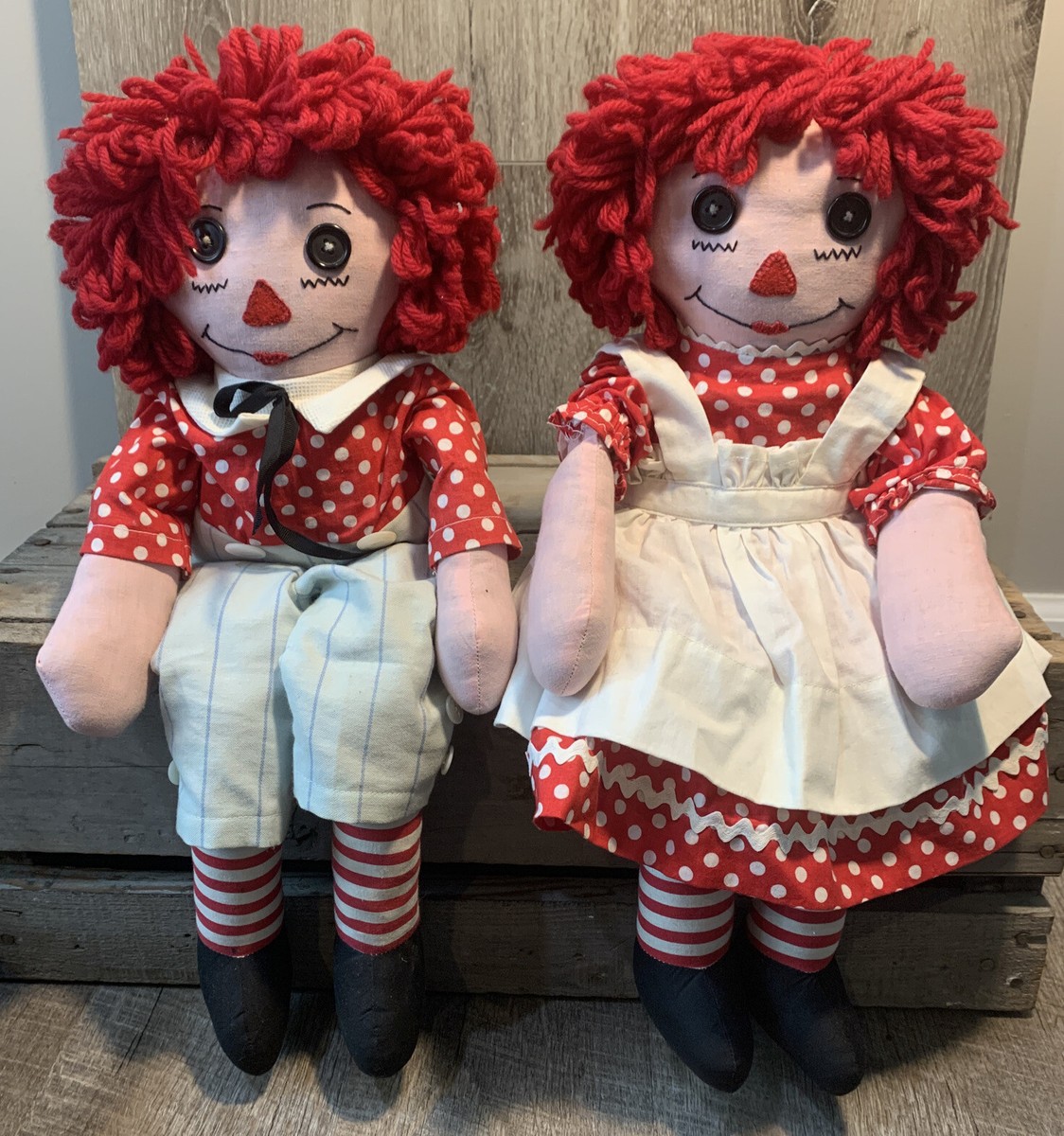 Vintage Raggedy Ann & Andy Handmade 20” Dolls | eBay