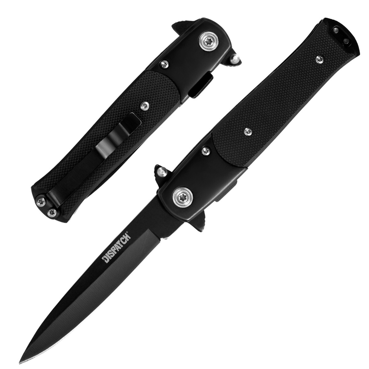 Cuchillo de bolsillo plegable abierto asistido por resorte táctico italiano Milano Stiletto de 7"EDC