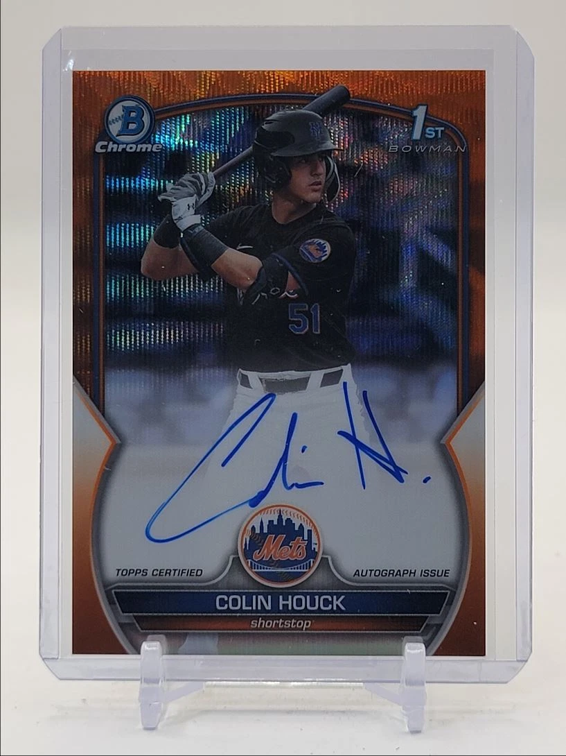 COLIN HOUCK 2023 BOWMAN CHROME DRAFT 1ST ORANGE WAVE AUTOGRAPH AUTO /25 Q1641