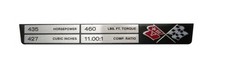 USA-Made! 1969 Chevy Corvette L-71 Engine Data Plate NEW Trim Parts!