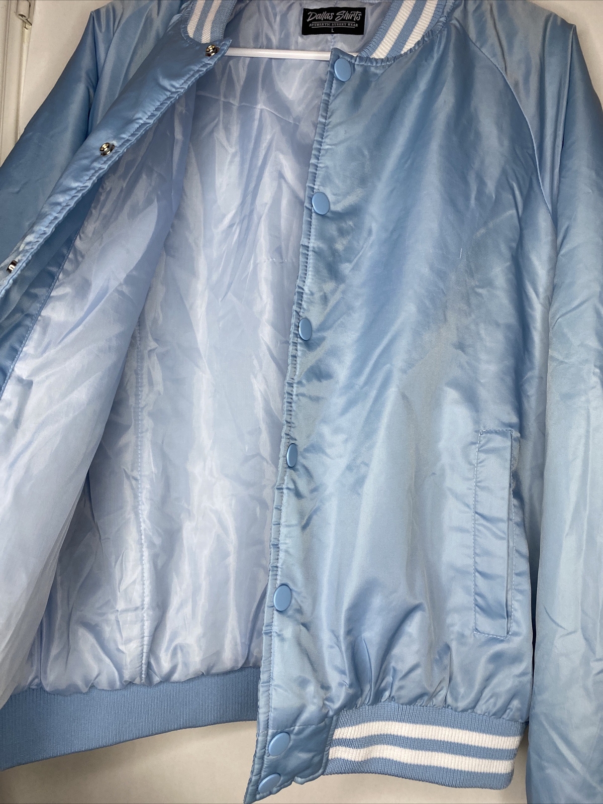 Light Blue Varsity Nylon Jacket - image 7
