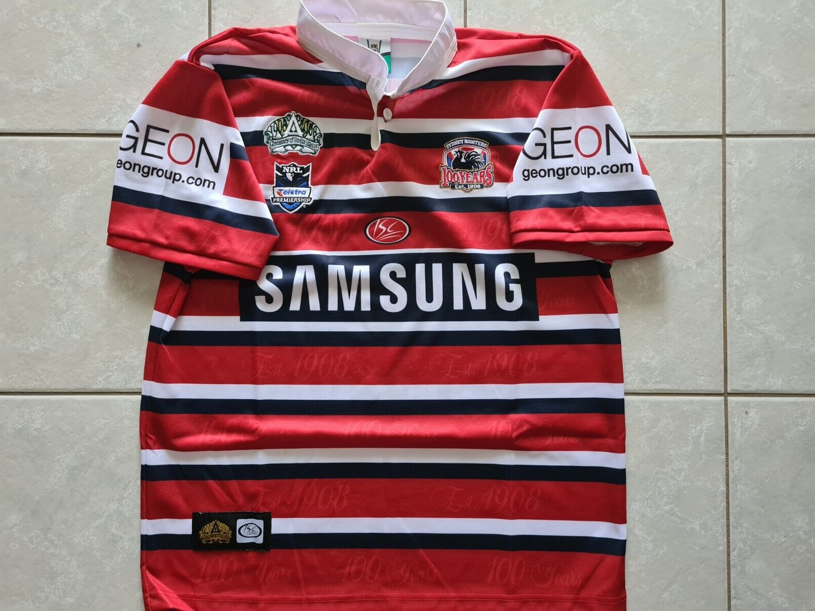 Sydney Roosters 2008 ISC Centenary Heritage Red Rugby League Jersey XXL