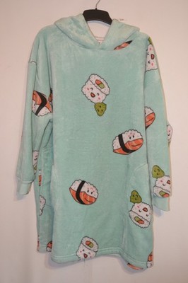 Primark womens sushi pattern oversized fleecy Hoodie loungewear size XS/S