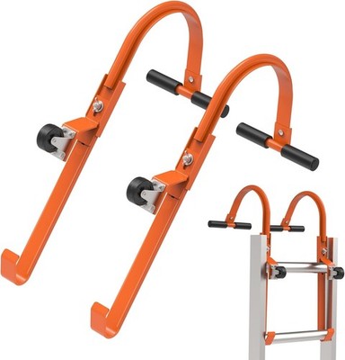 Ladder Roof Hook 2 Pack W/ Wheel Heavy Duty Steel Ladder Stabilizer Roof Ridge