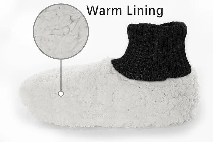 Men’s Fuzzy Slipper Socks with Grippers, Non-Slip House Socks, Xmas Gift - Image 2 of 4