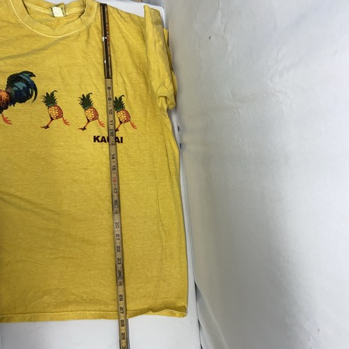Crazy Shirts Hawaii Rooster KAUAI Pineapple Yellow Shirt Men's Size Large BinD - Foto 7 di 7