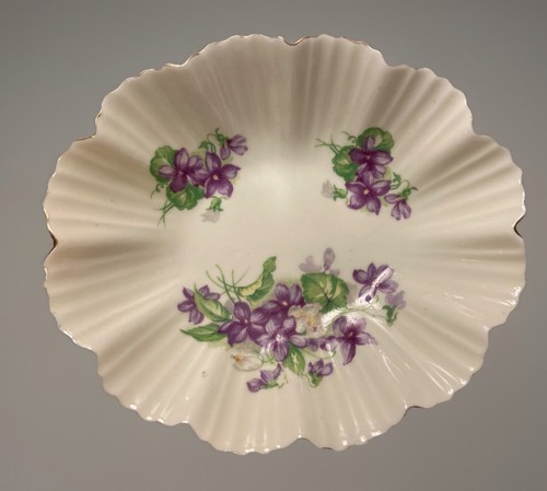 Vintage Sutherland Bone China DEVON VIOLETS Pair Trinket/Relish Dishes-Gold Trim - Picture 5 of 11