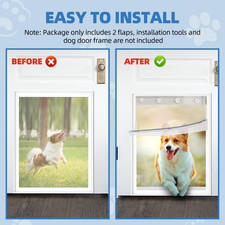 2 Pack XL Replacement Dog Door Flaps, Clear Pet Door Replacement Flap Compati...