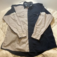 Wrangler Men's Long Sleeve Western Shirt Pearl Snap Cowboy Rockabilly Ranch