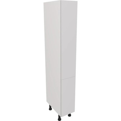 Komplett montierter großer Küchenhochschrank 200 mm matt hellgrau