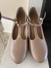 So Danca Christa CH54 Genuine Leather T-strap 2" Character Shoe, Caramel Size 8