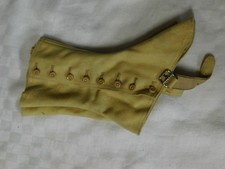 Antique 1 Pr Button Felt Spats - Yellow Child's