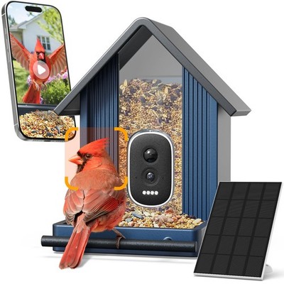 Bird Feeder with Camera 2.5K UHD Solar Powered Wireless Squirrel Proof Smart