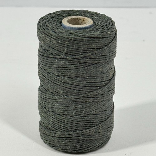 Irish Waxed Linen Thread Dark Green 50Gr 4Ply Cord Crawford Partial Spool