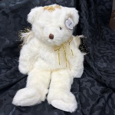 SP1a- Ty Classic Plush DIVINE The Angel Bear-Large 15  2001 Gold tinsel wings