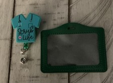 Scrub Life Medical, Nurse , Therapist, Dr, Badge Reel With Matching ID Holder