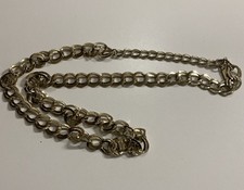 Goldtone Double Curb Chain Belt S-L Adjustable