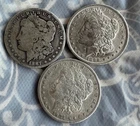 LOT OF 3 MORGAN SILVER DOLLARS 1887O 1896 AND 1901O