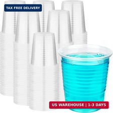 RACETOP 100 Pack 3 oz Plastic Cups, Clear Disposable Plastic Cups Bulk, Cold Dri