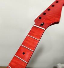 Red gloss 22fret Flame Maple Electric Guitar Neck 25.5 inch Bone nut part