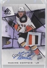 2021 Upper Deck SP Game Used Purple Memorabilia 3/25 Maxime Comtois #32 Auto 0c3