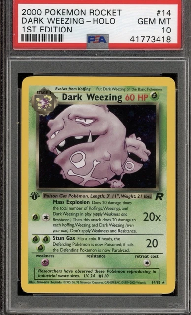 Pokemon Dark Weezing Team Rocket 1st Edition Holo Rare #14 PSA 10 Gem Mint