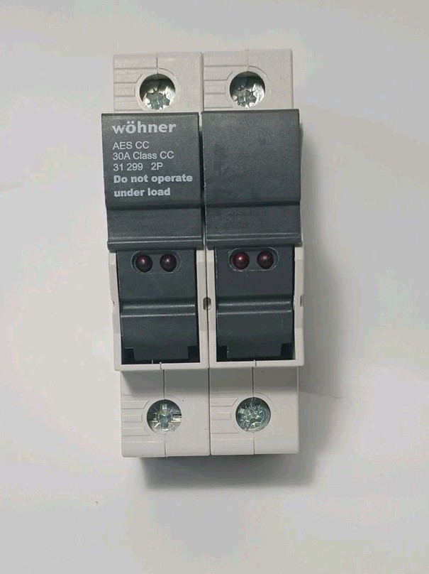 Wohner Fuse holder 34DX 30A 600V AC/DC Class CC Fuses   4W Max