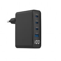 5902887070815 Universal Charger 100W Gan 1Xusb-A 3Xusb-C Fast Charger Lcd Black