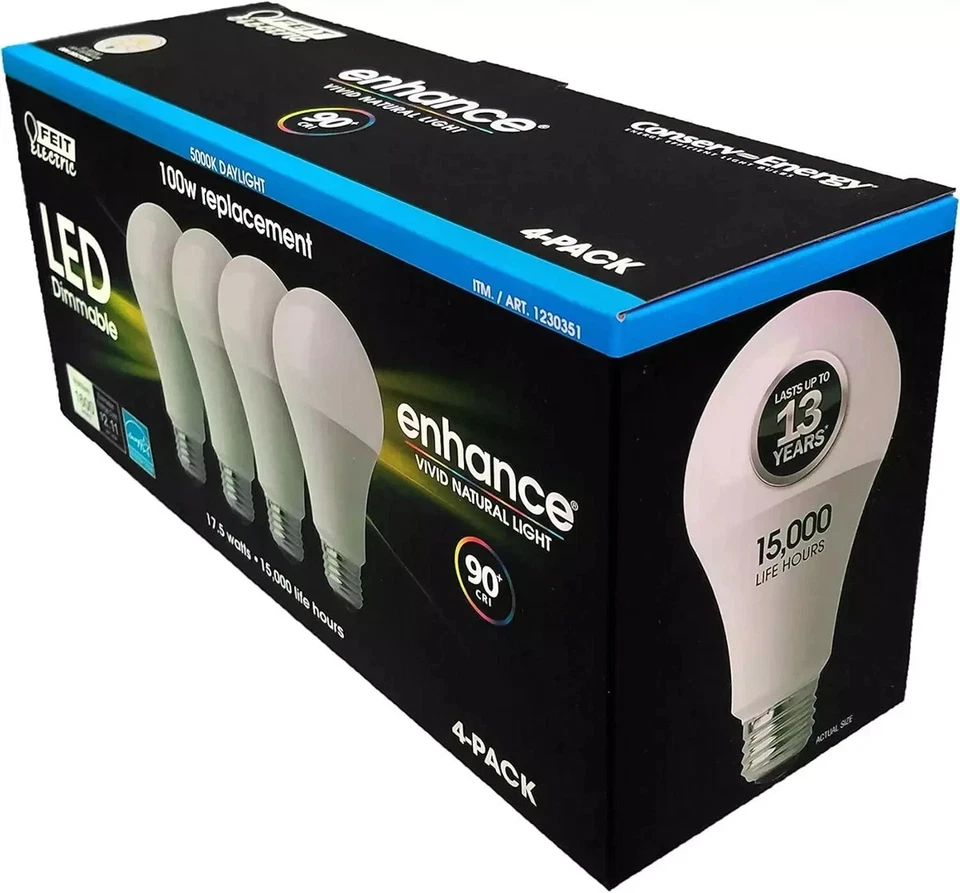 Feit Electric 100W Dimmable LED Bulb (4 Pack) - Image 3 of 4