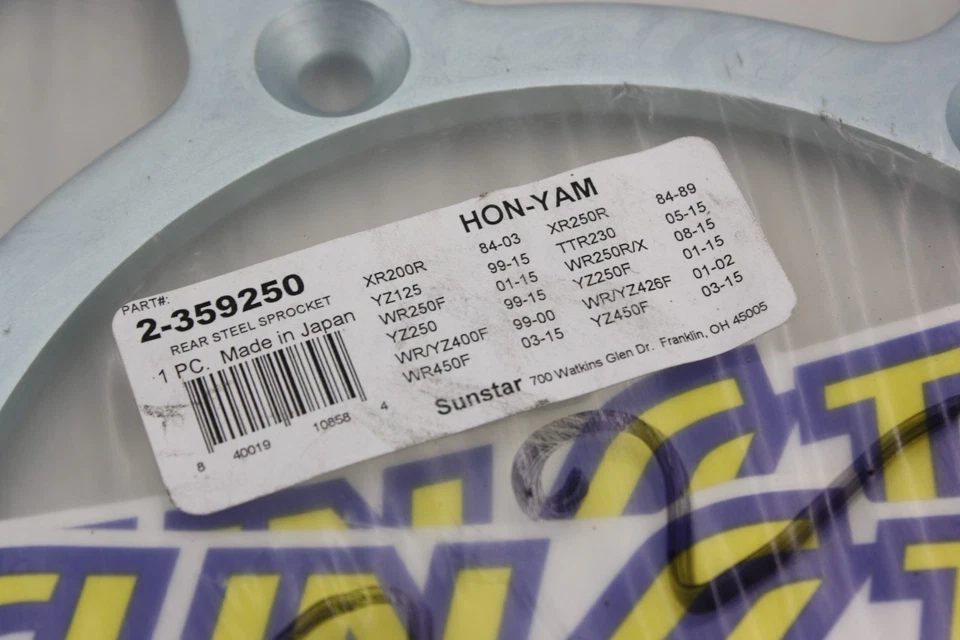 PIÑÓN TRASERO SUNSTAR ACERO 50T HONDA XR200R XR250R YAMAHA YZ250 YZ450F WR450F Foto 2 de 4