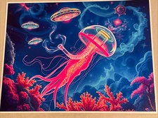 Jellyfish UFO Psychedelic DMT LSD Cosmic Universe Painting Style Art Gloss Print