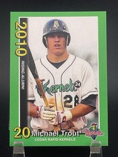 2010 Cedar Rapids Michael Trout #3 Green Rookie RC Angels Card Bin-2704. rookie card picture