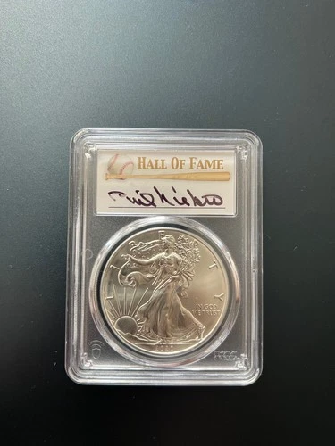 2020 (S) American Silver Eagle MS70 FDOI HOF Phil Niekro Signed Pop 50