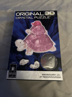 BePuzzled 3D Crystal Puzzle - Turtles (Pink) 37 Pcs - Brand New! Free Shipping!