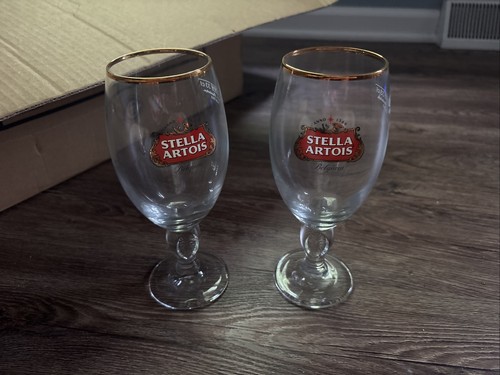 Lot of 16 Stella Artois Original Gold Rimmed Beer Pint Glass 33cl - Y920A - Picture 2 of 4