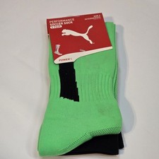 PUMA Power 5 Knee High Soccer Green Socks Youth Boys 3.5-6 Size 2