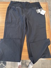 Cherokee iFlex Scrub Pants Straight Leg Pull On Pant CK002P Black Med Petite